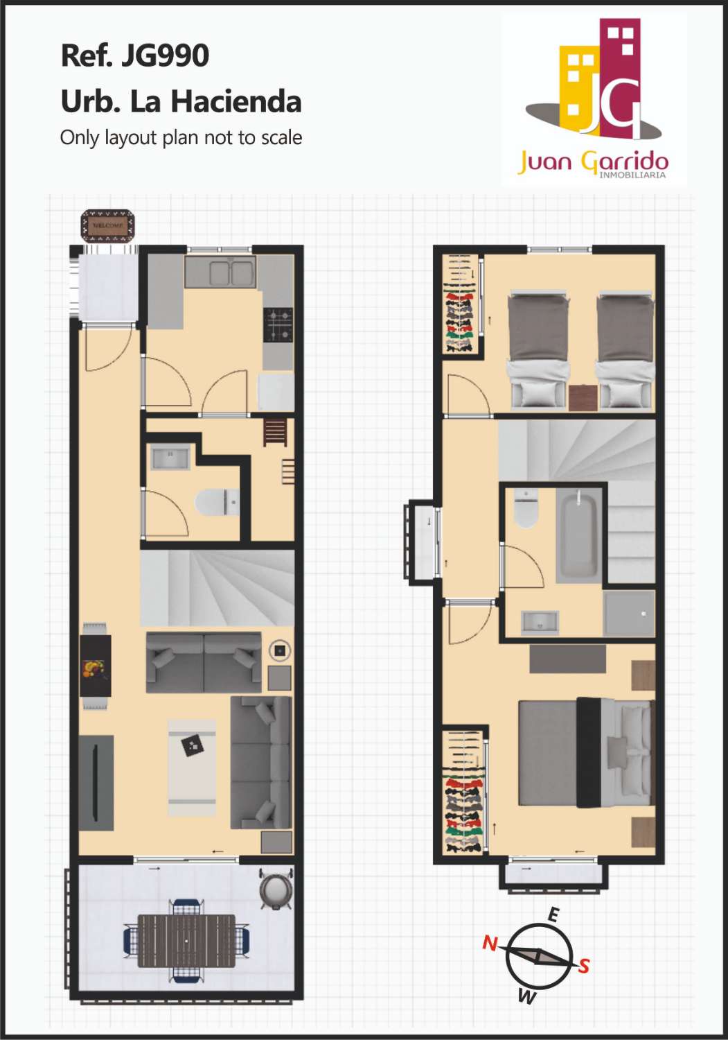 Half vrijstaande woning te koop nabij Burriana strand in Nerja