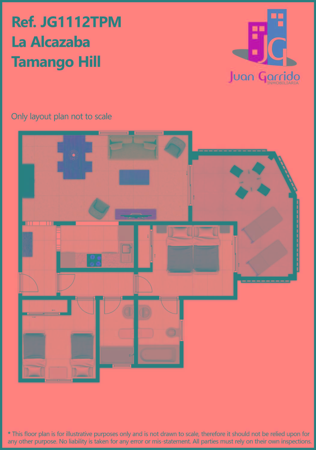 Prachtig appartement met 2 slaapkamers en panoramisch uitzicht op zee in Tamango Hills.