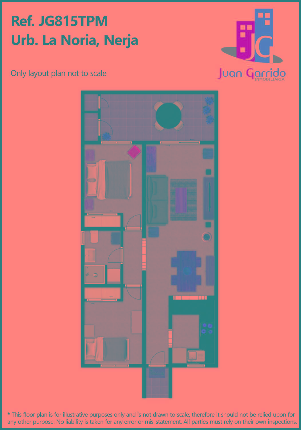 Leilighet til salgs med flott havutsikt beliggende i La Noria Nerja