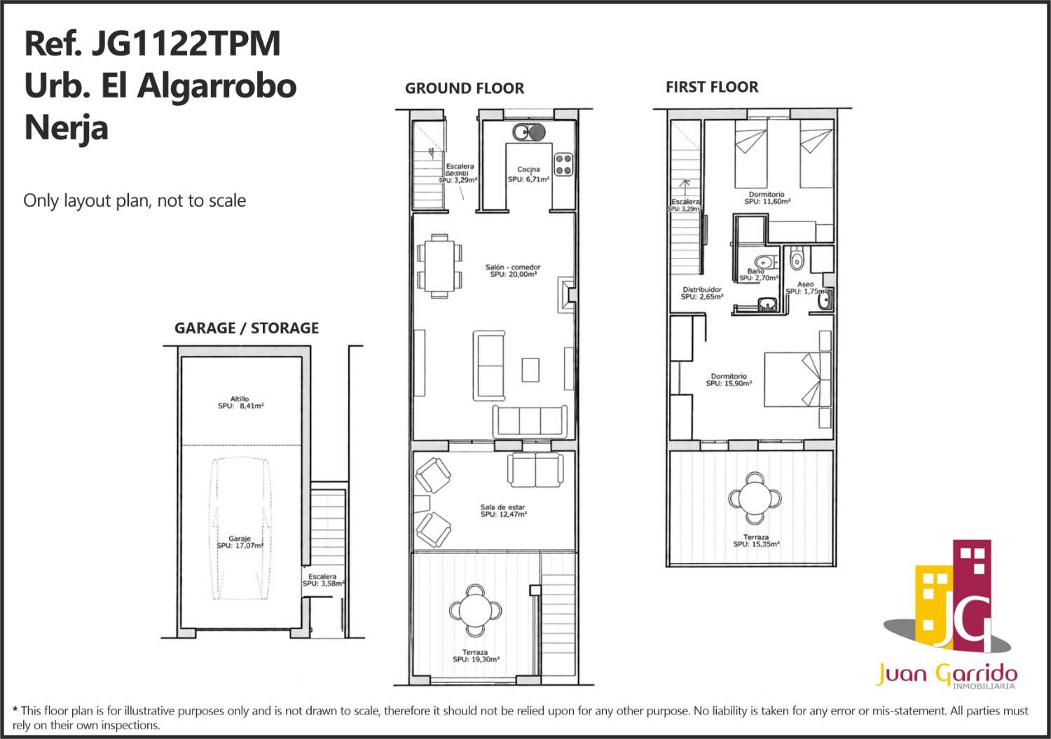 Velpresentert rekkehus med havutsikt i El Algarrobo, Nerja