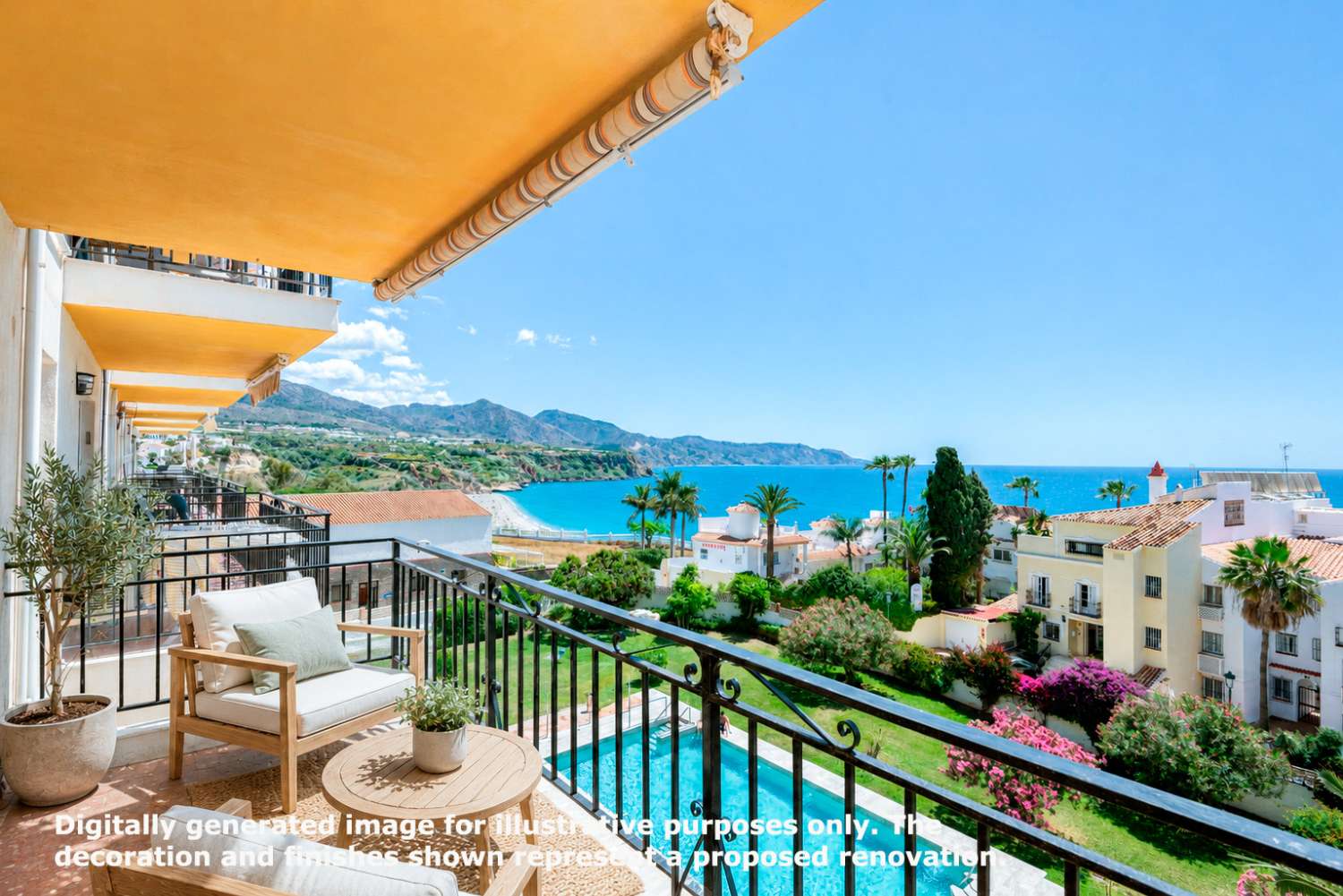 Lägenhet med havsutsikt i Prime Parador Location – Edificio Acapulco, Nerja