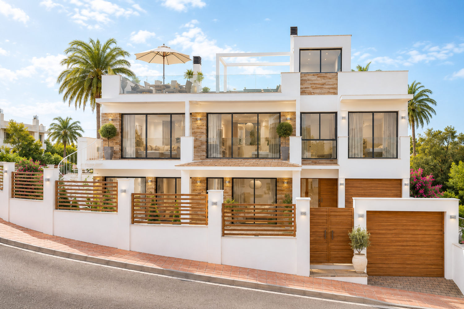Villas de luxe à vendre à Nerja – Vue sur la mer, piscine privée et à proximité du centre-ville