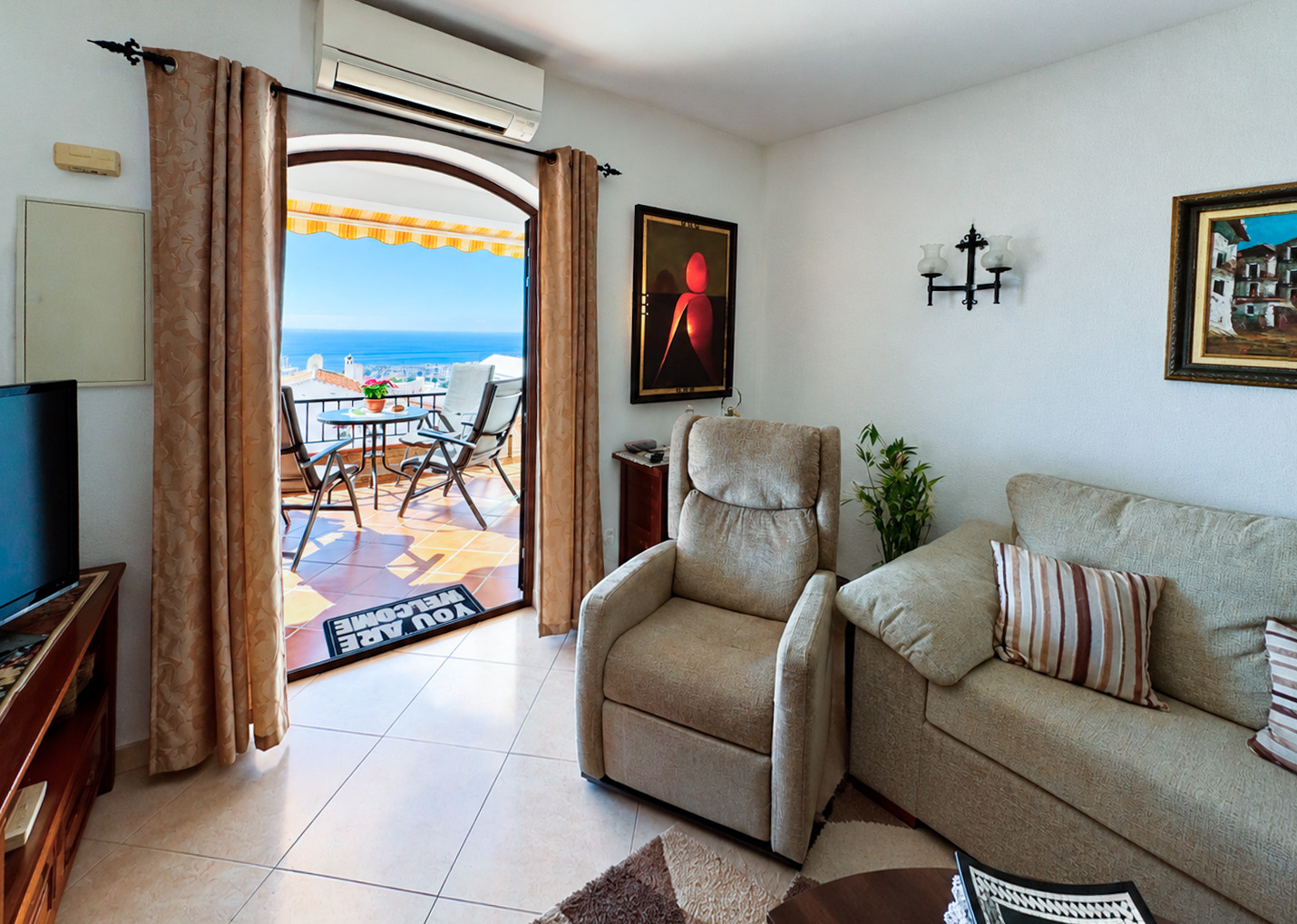 Söderläge lägenhet med 2 sovrum, två rymliga terrasser och panoramautsikt över havet i San Juan de Capistrano